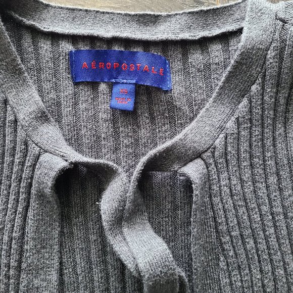 Midi Ribbed Tie-Neck Cardigan - Picture 5 of 7